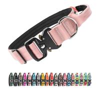 TSPRO Premium Collare per Cani, Regolabile Collare Tattico con Maniglia e una Robusta Fibbia Metallica a Sblocco Rapido, per Cani di Taglia Media a Grande (Rosa L)
