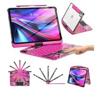 TSQQST Custodia trasparente per tastiera wireless per iPad Pro 13 pollici M5/M4 2025/2024 con portamatite e trackpad multi-touch, PCB visibile stile high-tech, retroilluminazione a 3 luminosità e 7