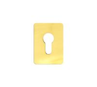 TSS Bocchetta di riparazione per cilindro europeo, in ottone lucido, 65 x 47 mm, autoadesivo, con profilo europeo, copertura per serratura per cilindro europeo, piastra autoadesiva per porta