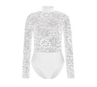 TSSOE Bambina Unitard Gymnastico Balletto Maniche Lunghe In Dentellato E Caldo Danza Classica E Competenze Abbigliamento Danza Avorio 15-16 anni