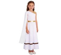 TSSOE Bambini Vestito Da Antica Dea Greca Romana Dio Greco Romano Vestito Toga Greca E Romana Antica Festa In Toga Bambino Feste Tematiche Bianco 9-10 anni