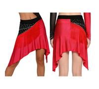 TSSOE Gonna La Danza Latina Donna Gonna Corta La Danza Latina Come Il Tango E Rumba Abiti Il Tango Salsa con Strass Brillanti Samba Rosso S