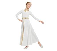 TSSOE Robe Danza Liturgica Bambini E Bambine Robe Danza Lode Bambine Lode E Adorazione Tenuta Bellezza Le Bianco 15-16 Anni