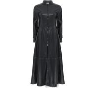 TSSOE Trench Coat In Pelle Donna Abito Da Esterno Giacche Gotiche Maniche Lunghe Maxi Cappotto Pelle Cerniera Sul Davanti Nero XXL