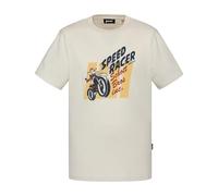 TSSWOOPE Stampa Moto Schott,Tshirt, Bianco Grezzo, S