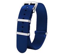 TStrap Nato Cinturino Orologio Nylon - Blu Sgancio Rapido Cinturini Uomo Donna - Militari Flessibile Tessuto Bracciale di Ricambio con Fibbia - 18mm 20mm 22mm 24mm