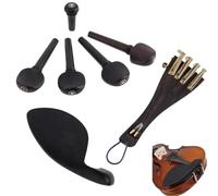 TSTS Accessori per Strumenti Violino 4/4-1/8 Tastiera per Violino Fai-da-Te Violino Incompiuto Tastiera in Ebano Accessori per Parti di Violino di qualità 5 Pz/Lotto (Size : 4/4)
