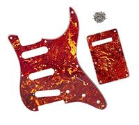 TSTS Piastra Posteriore per battipenna per Chitarra elettrica a 8 Fori SSS Rossa e Viti per Parti di Chitarra for for ST Professionale Battipenna per Chitarra Elettrica