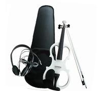 TSTS Professionisti Violino Violino Elettrico 4/4 con Raccordi con Custodia Rigida Arco per Violino Violino Elettronico per Adolescenti Amante del Violino (Color : White)