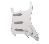 TSTS Set di Pickup per battipenna Pre-cablato Battipenna SSS Silver Pickguard Battipenna per Chitarra Elettrica ST E Pickup Single Coil Precablato Caricato (Color : W)