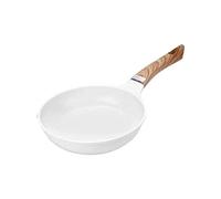 TSTSM Padella Cucina Principale Padella, Padella Antiaderente Rivestita in Ceramica, Padella Multifunzione, Padella elettrica con Manico in Legno bianco-28cm