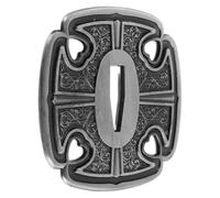 Tsuba Giapponese Decorativa con Foro 2.6x0.7cm Design Tradizionale | Struttura Solida e Spessa, Finitura Antica Raffinata, Facile Installazione Fai-da-te per Restauratori e Cosplay