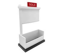 Tsuchiya Porta Biglietti da Visita da scrivania per immobili - Portalegna per Uomini Agenti immobiliari - Il Supporto per Carte immobiliari con Cartello Venduto Contiene Carte da 3,5 x 2 Pollici