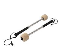 Tsudoku 2 mazzuoli per grancassa, in feltro, per timpani, con manico in acciaio inox, colore: bianco
