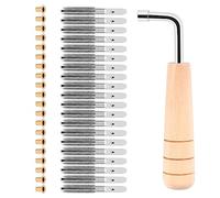 Tsudoku 20 Pezzi Chiodi per Sintonizzazione e 20 Pezzi Rivetti, con Chiave per Accordatura Un Forma di L, per Strumento Un Corde Musicale Arpa Piccola Arpa Lira