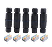 Tsudoku 5 pezzi scatola di giunzione impermeabile IP68, connettore cavo elettrico esterno per gamma di fili da 3,5 a 10 mm (AC 250 V, 16 A) 4 pin facile da usare