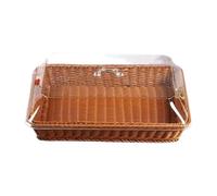 Tsudoku Cesto con Coperchio, Cestino per Pane, 35x25x15 cm, Tessuto, Trasparente
