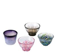 Tsugaru Vidro Aomori no Sakana Sake Cup Set Artigianale Vetro Giappone Drinkware