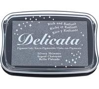 Tsukineko Delicata Non offuscare Argento Full Size Ink Pad-Argenteo Shimmer