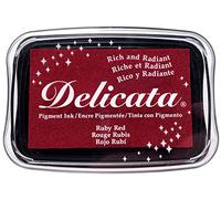 Tsukineko Delicata-Tampone di Inchiostro, Colore Rosso, Rubino