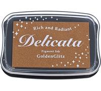 Tsukineko Delicato Tampone d'inchiostro, Acrilico, Scintillio Dorato, 4 x 4 cm
