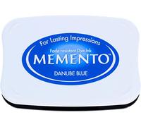 Tsukineko Memento-Tampone di Inchiostro per timbratura, Blu danubio, Grande, a Base d'Acqua, Traslucido, Impermeabile, archivio, goffratura, Pad Size: 7,6 x 4,7 cm