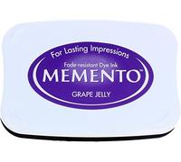 Tsukineko Memento-Tampone di Inchiostro per timbratura, Colore: Viola, Gelatina D'uva, Grande, a Base d'Acqua, Traslucido, Impermeabile, per archiviazione, goffratura, Carta, Pad Size: 7,6 x 4,7 cm