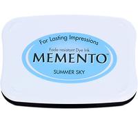 Tsukineko Memento-Tampone di Inchiostro per timbratura, Blu, Cielo Estivo, Grande, a Base d'Acqua, Traslucido, Impermeabile, archivio, goffratura, Pad Size: 7,6 x 4,7 cm