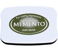 Tsukineko Memento-Tampone di Inchiostro per timbratura, Verde oliveto, Grande, a Base d'Acqua, Traslucido, Impermeabile, archivio, goffratura, Pad Size: 7,6 x 4,7 cm