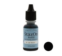 Tsukineko- StazOn Inchiostro Refill .5oz-Jet Nero, Colore, RZ000031