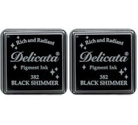 Tsukineko Tampone d'inchiostro, Acrilico, Nero Shimmer, S (Confezione da 2)