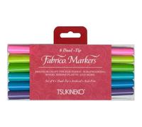 Tsukineko Tsukineko Dual-Ended Fabrico Colore indicatore-Fast, Pietre preziose, Set 6