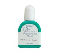 Tsukineko VersaColor Ultimate Pigment Timbri i Colore Tropical Green (Verde) da 15 ml-Accessori per Ricarica di Inchiostro dei Tamponi Delicata, 15ml