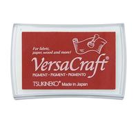 Tsukineko VersaCraft Ink Pad per Timbrare Cherry Red da 7,6 x 4,7 cm - A base d'Acqua, Opaco, Archival e per Embossing