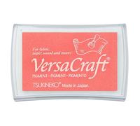 Tsukineko VersaCraft Ink Timbrare Coral Pink base d'Acqua, Opaco, Archival e per Embossing, pad size: 7,6 x 4,7 cm