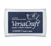 Tsukineko VersaCraft Ink Timbrare Denim (Blu) base d'Acqua, Opaco, Archival e per Embossing, pad size: 7,6 x 4,7 cm
