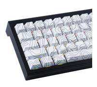 Tsungup Set di copritasti personalizzati, in PBT con stampa laterale, copritasti lucidi attraverso i tasti, 135 tasti con linea di contorno, tasti con profilo Cherry per switch Cherry MX e tastiere