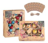 TsunNee 10 Scatole Natalizie per Cupcake Con 12 Fori, Inserti per Muffin, Regalo di Natale, Biscotti, Brownies, Ciambelle - Forniture per Feste