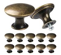 TsunNee - 12 pomelli per armadietti vintage, pomelli per cassetti chic, maniglie per mobili della cucina antiche, pomelli rotondi per ante di mobili da 30 mm, colore bronzo
