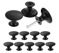 TsunNee - 12 pomelli per armadietti vintage, pomelli per cassetti chic, maniglie per mobili della cucina antiche, pomelli rotondi per ante di mobili da 30 mm, colore nero