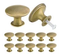 TsunNee - 12 pomelli per armadietti vintage, pomelli per cassetti chic, maniglie per mobili della cucina antiche in ottone, pomelli rotondi per ante di mobili da 30 mm