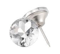 TsunNee - Chiodi decorativi da tappezziere, con testa di cristallo, per divano letto, testiera, parete, mobili fai da te, 60 pezzi da 25 mm, argento