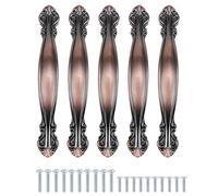 TsunNee Maniglie vintage per armadietti, antiche, maniglie per ante di mobili, lunghezza 10,9 cm (foro centrale da 6,3 cm), bronzo rosso, confezione da 10