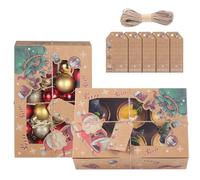 TsunNee Scatole natalizie per cupcake a 6 fori con inserti, scatole regalo per dolcetti di Natale, scatole regalo per biscotti per dolci di Natale, brownies ciambelle forniture per feste
