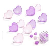 TSUOUKL 15 Pezzi Stampo per Ghiaccio a Cuore Viola Riutilizzabile, Forma per Cubetti in Plastica per Cocktail e Bevande, Accessorio Romantico per Feste Matrimoni San Valentino Decorazione Casa