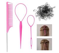 TSUOUKL 3 pezzi Laccio Fermacapelli, Accessori per Acconciature per La Coda, Strumento per Treccia per La Coda, Francese Twister per Capelli per Donne Bambina