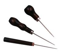 TSUOUKL 3x Punteruolo in Legno per Cuoio - Attrezzi da Cucito Professionale con Punta Acciaio, Ago Manuale per Riparazioni e Lavorazione Pelle