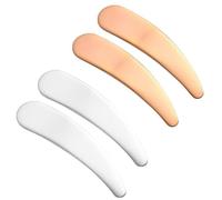 TSUOUKL 4 pezzi Spatola cosmetica, spatola in metallo, per trucco, mini spatola curva, applicatore cosmetico, beauty scoop, per crema, maschera facciale, lozioni, creme idratanti