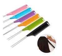 TSUOUKL 6pcs Pettine di Coda, Pettine Antistatico in Fibra di Carbonio, Pettine Coda Topo d'Acciaio Fibra, Carbonio Pettini Resistenti Calore, Parrucchiere Pettine, per Parrucchieri e per la Casa