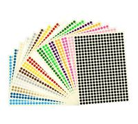 TSUOUKL Bollini Adesivi Colorati 6528Pezzi 6mm Etichette Adesive Colorate Stickers Rotondi Colorati Adesivi Tondi Colorati per Forniture per Ufficio a Casa